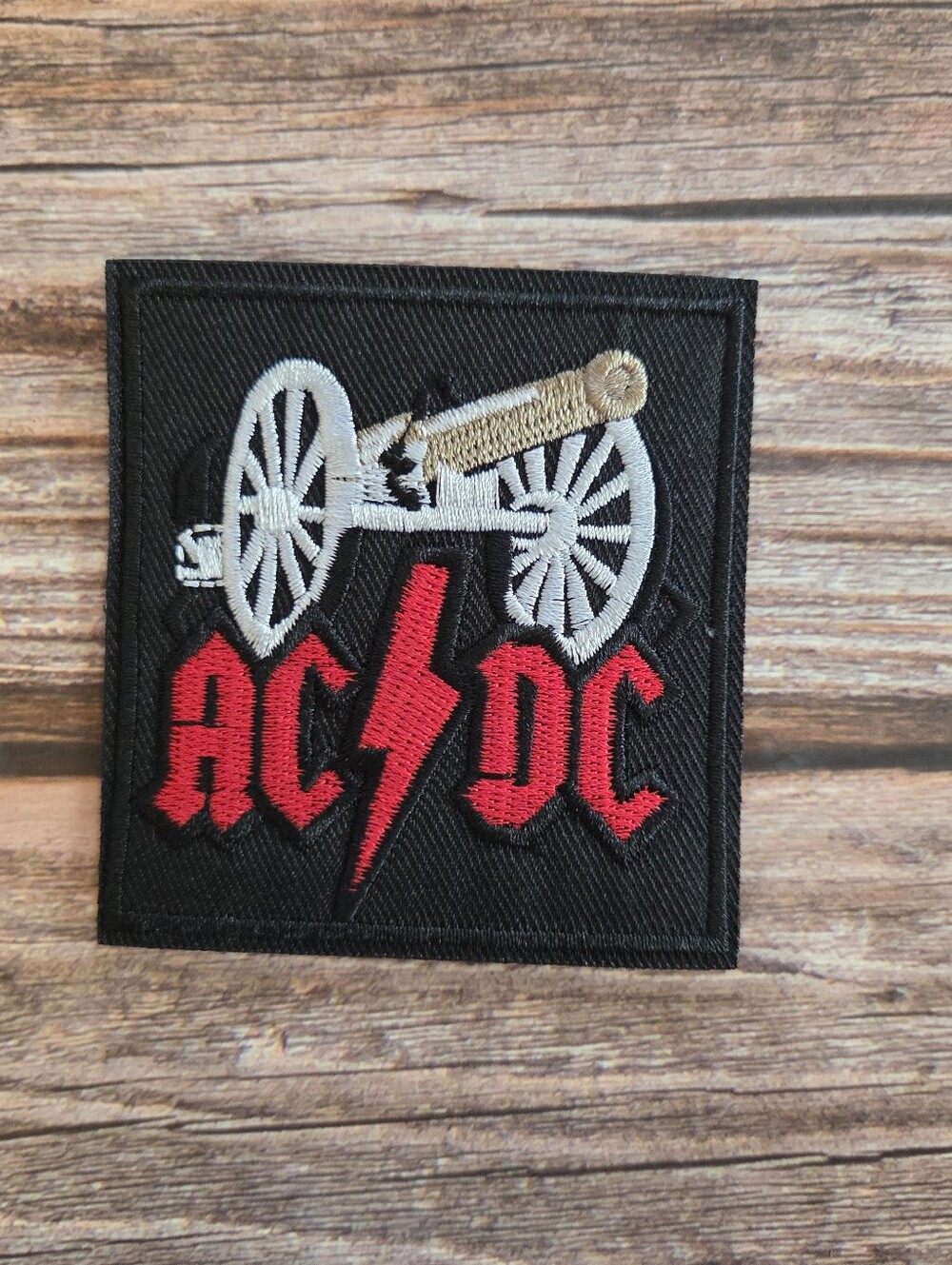 AC/DC Acdc Ac Dc Heavy Metal Cannon War Rock N Roll Iron on Patch